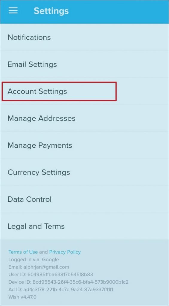 Comment puis-je me déconnecter de l'application Wish 2